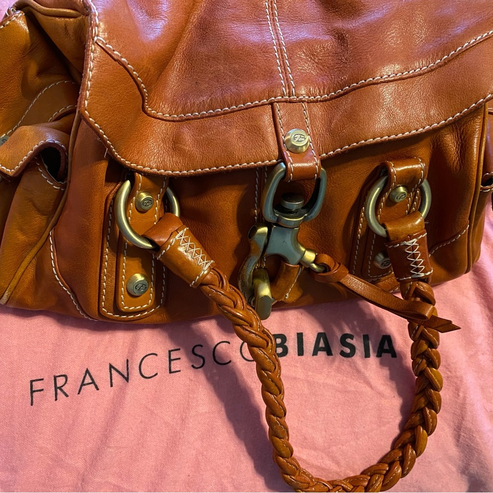 Francesco Biasia Tan Leather Satchel